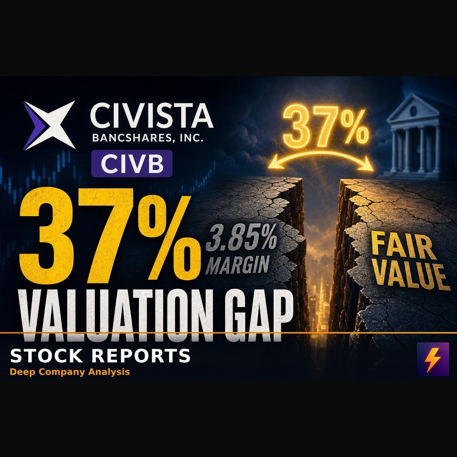 CIVB's 3.85% margin reveals a 37% valuation gap