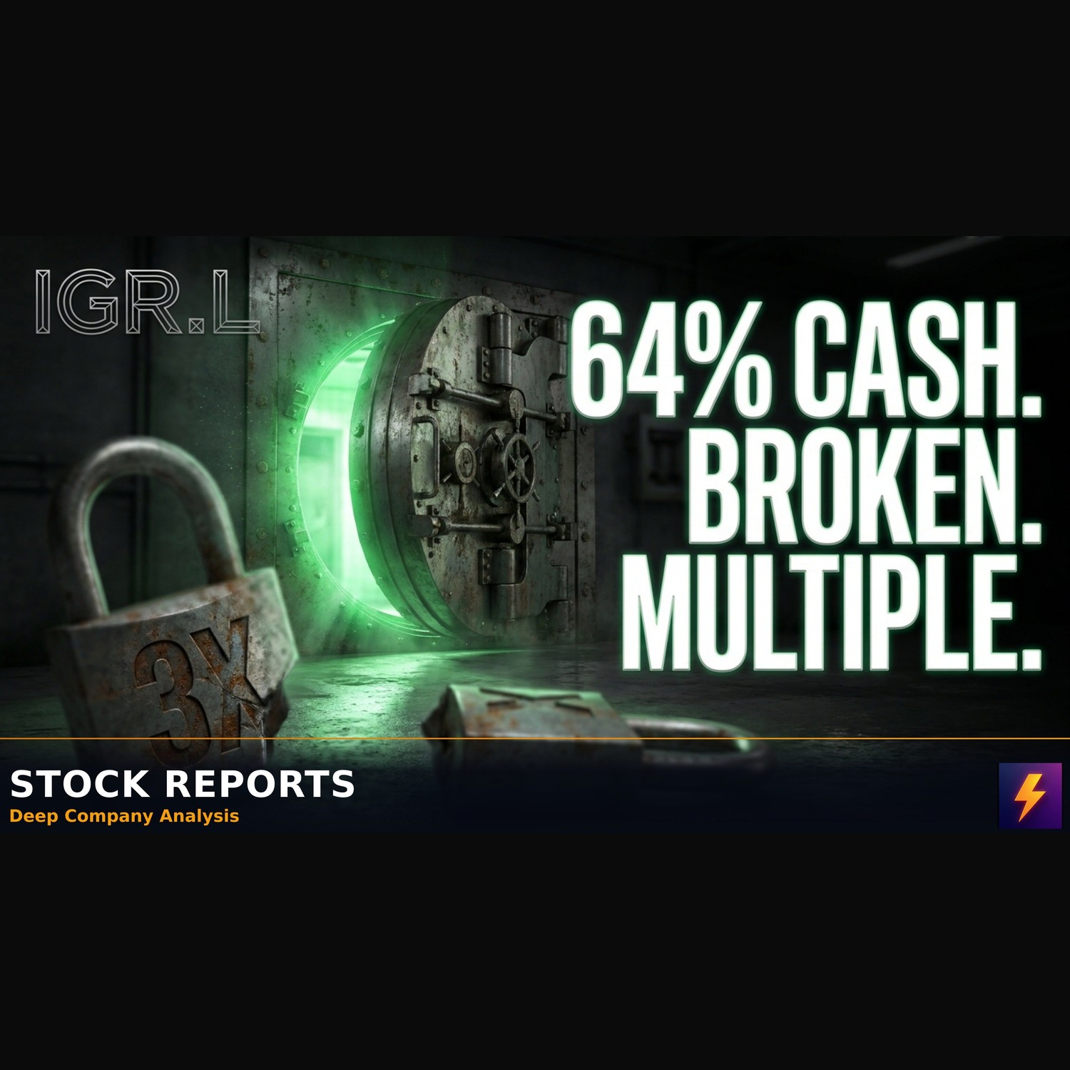 IGR.L is 64% cash but trades at a broken 3x multiple