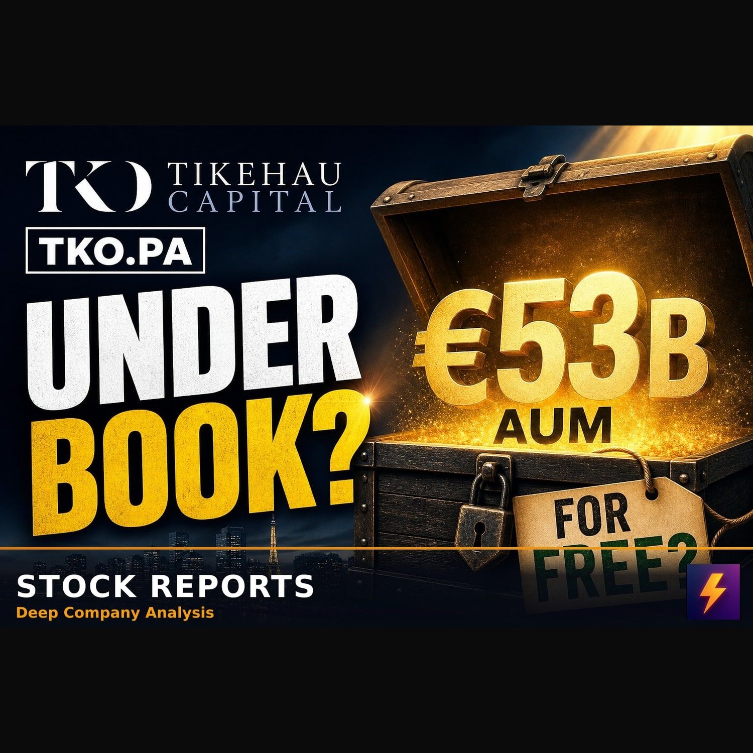 Tikehau Capital trades under book with €53B AUM for free
