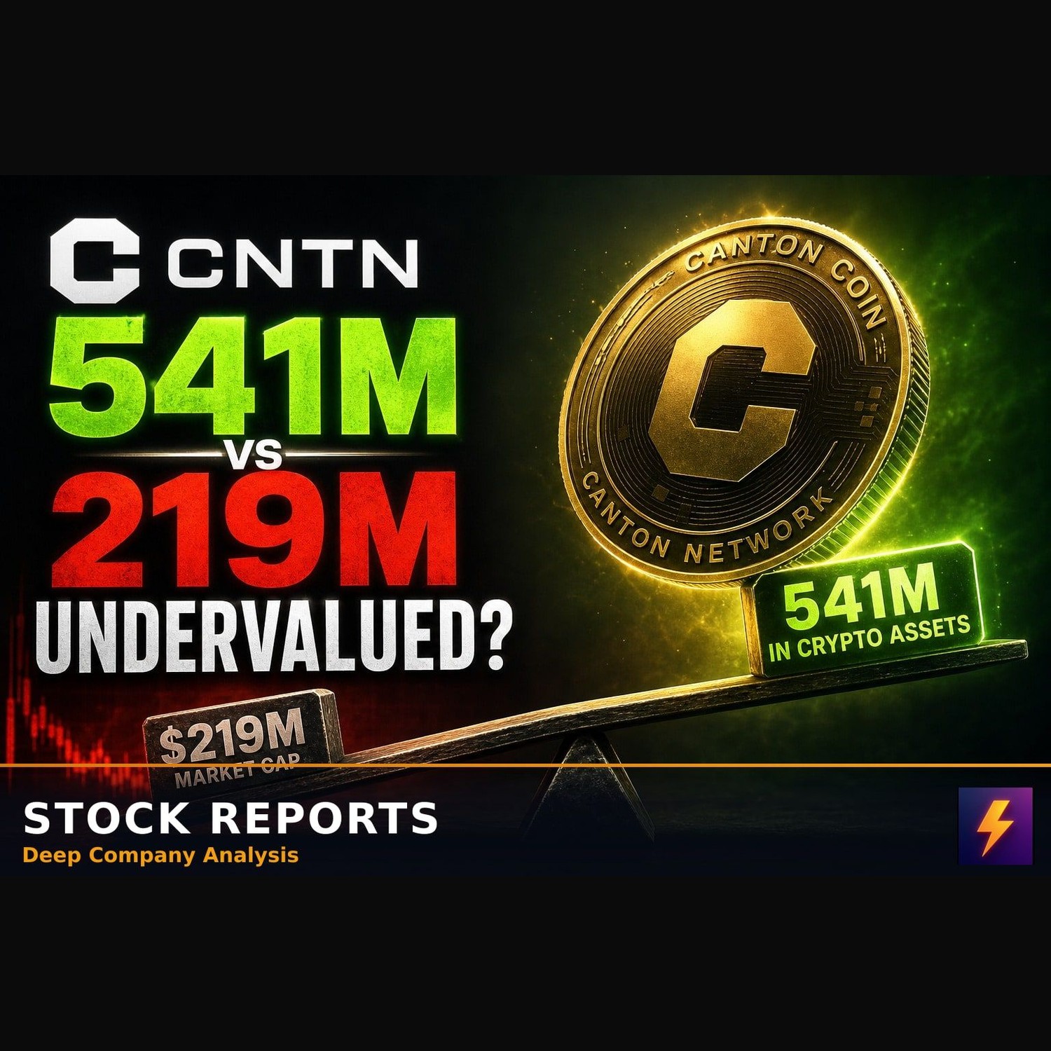CNTN trades at 219M with 541M in crypto assets