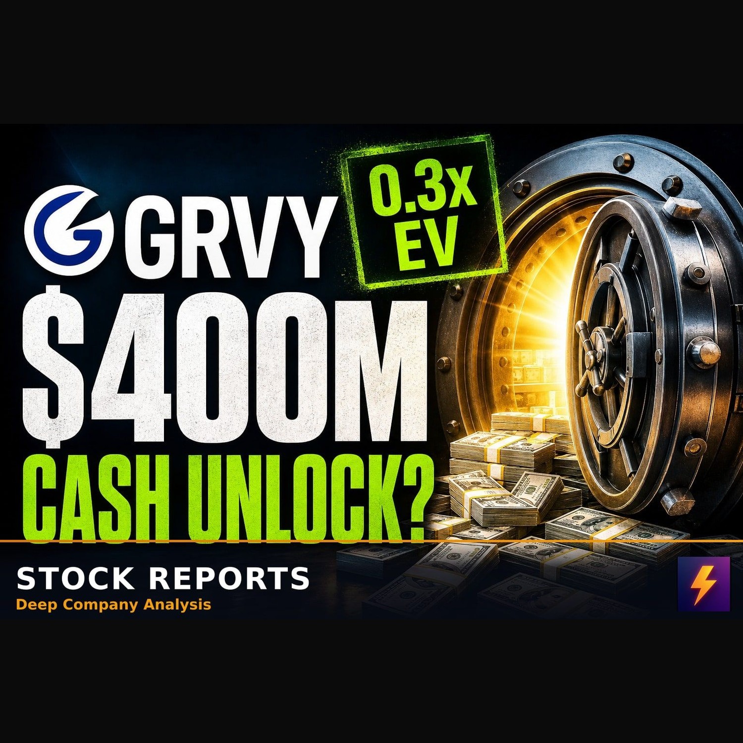 GRVY: The 0.3x EV stock about to unlock $400M in cash