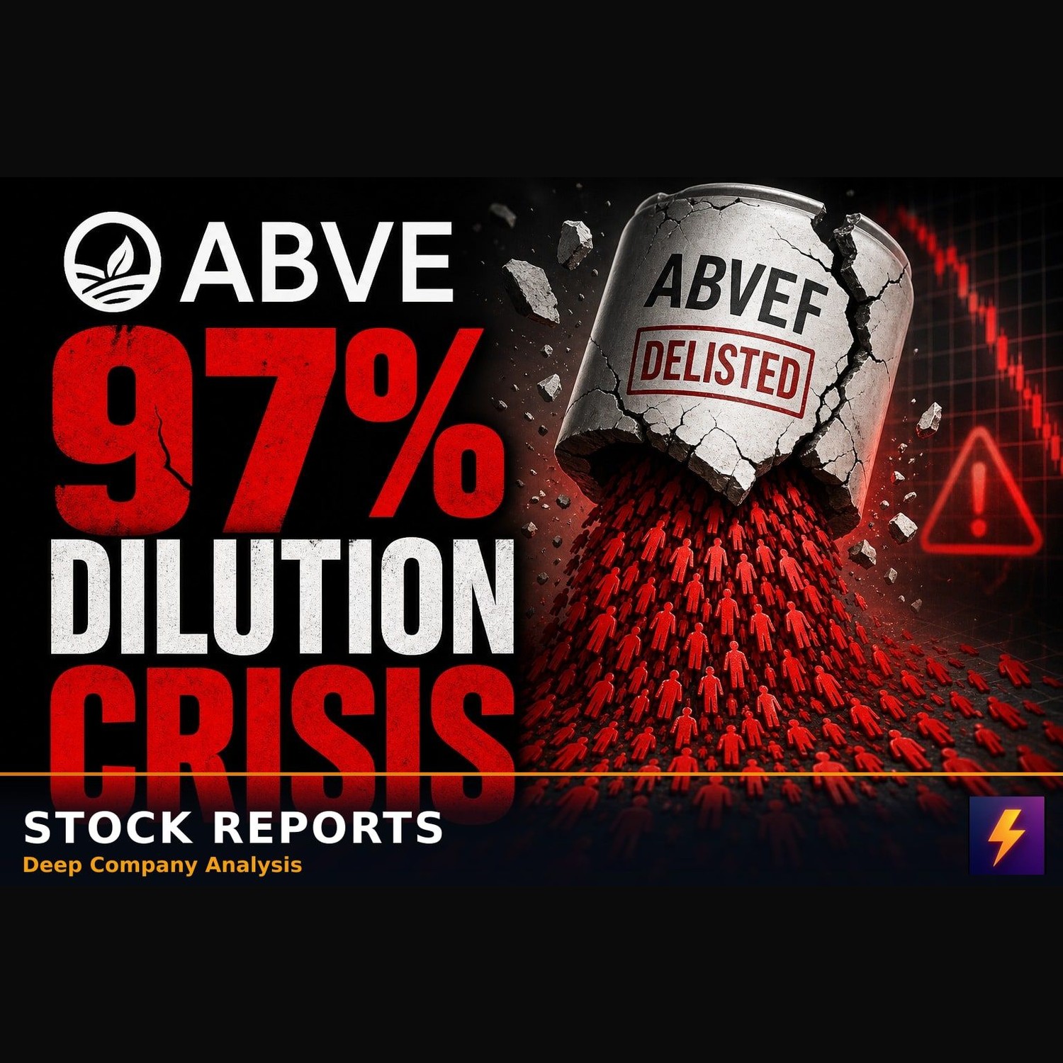 ABVEF Stock Faces a 97% Dilution Crisis After Delisting